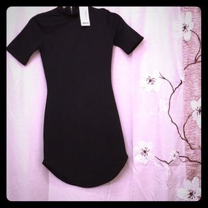Ribbed curved hem bodycon dress - size 2-4 uS